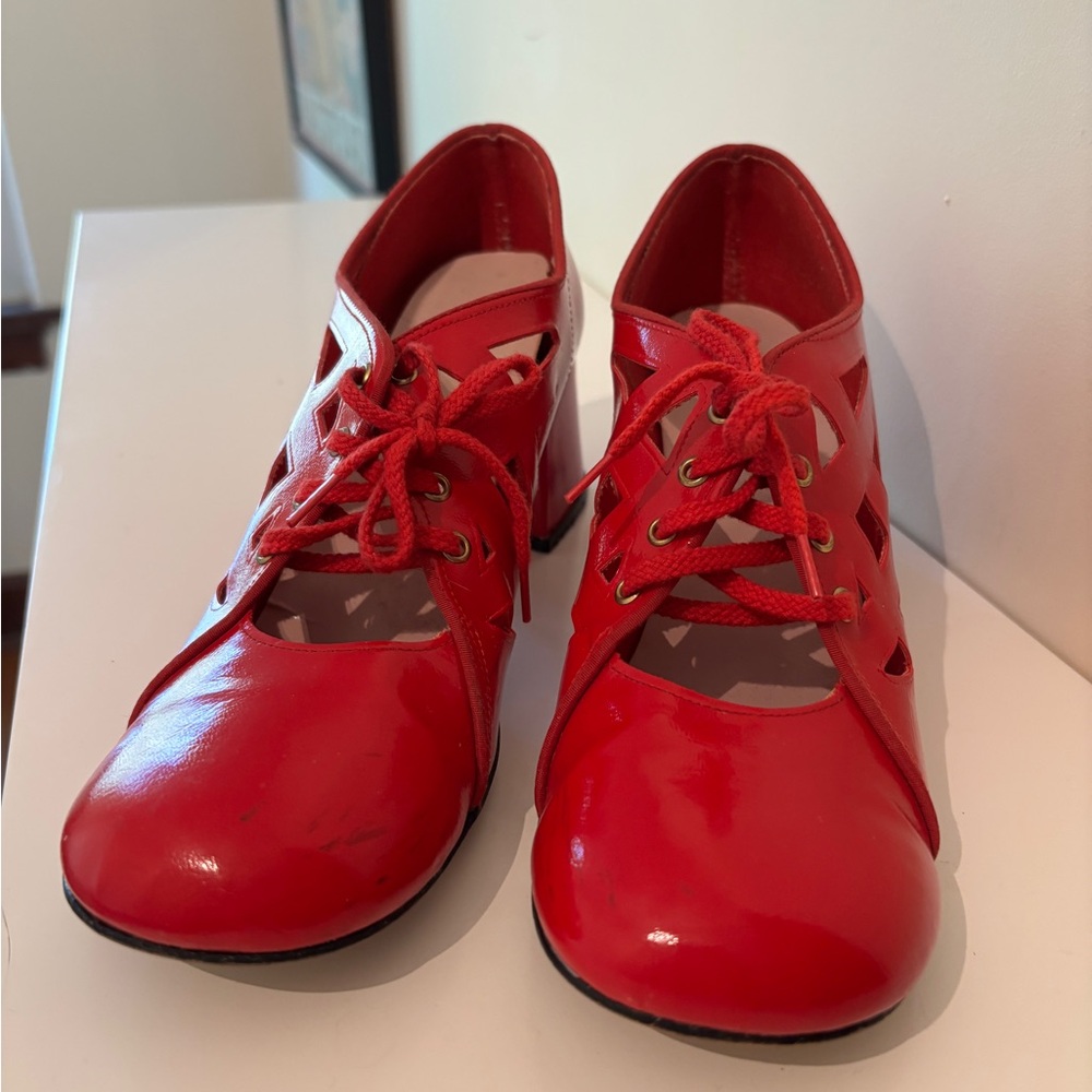 JCPenney Women's Red Lace-Up Heels